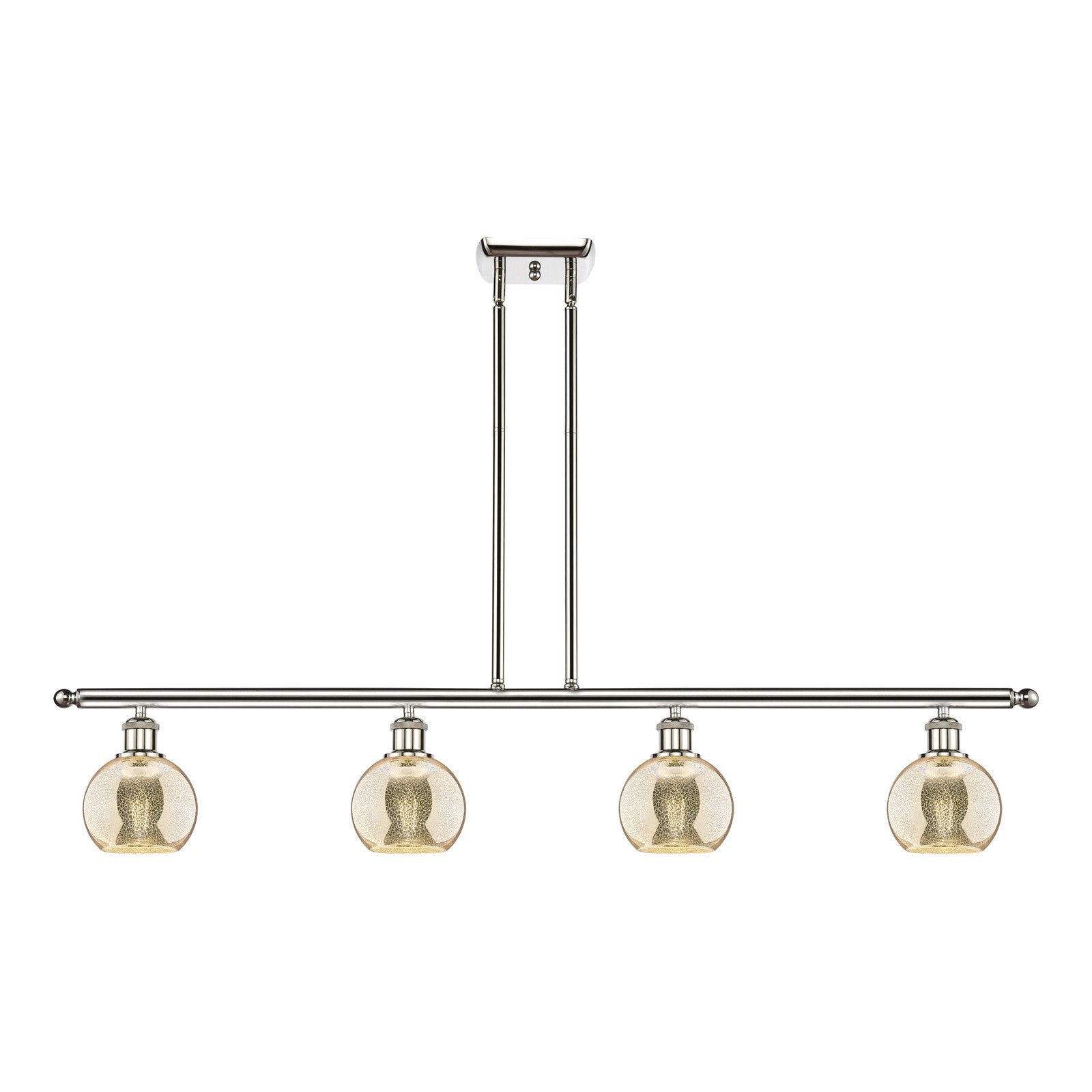 Innovations Athens 48in 4-Light Island Light | Industrial Polished Nickel and Mercury Glass | Kitchen Island & Dining Room | 48 x | Model 516-4I-PN-G128-6