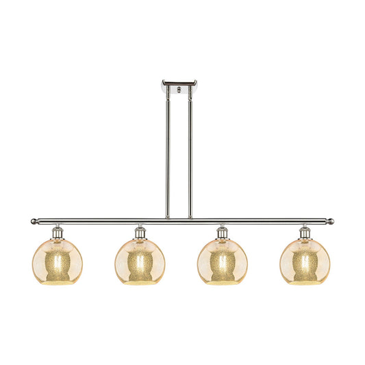 Innovations Athens 48in 4-Light Island Light | Industrial Polished Nickel and Mercury Glass | Kitchen Island & Dining Room | 48 x | Model 516-4I-PN-G128-8