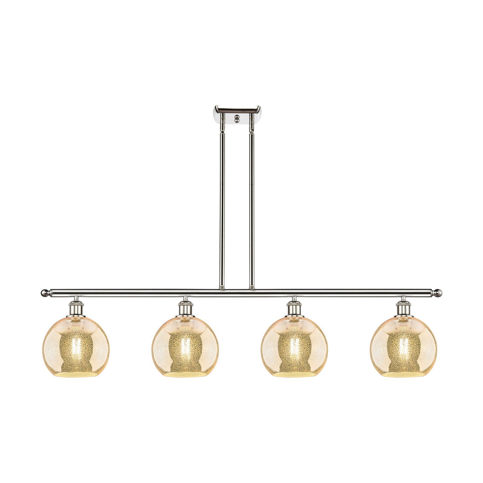 Innovations Athens 48in 4-Light Island Light | Industrial Polished Nickel and Mercury Glass | Kitchen Island & Dining Room | 48 x | Model 516-4I-PN-G128-8
