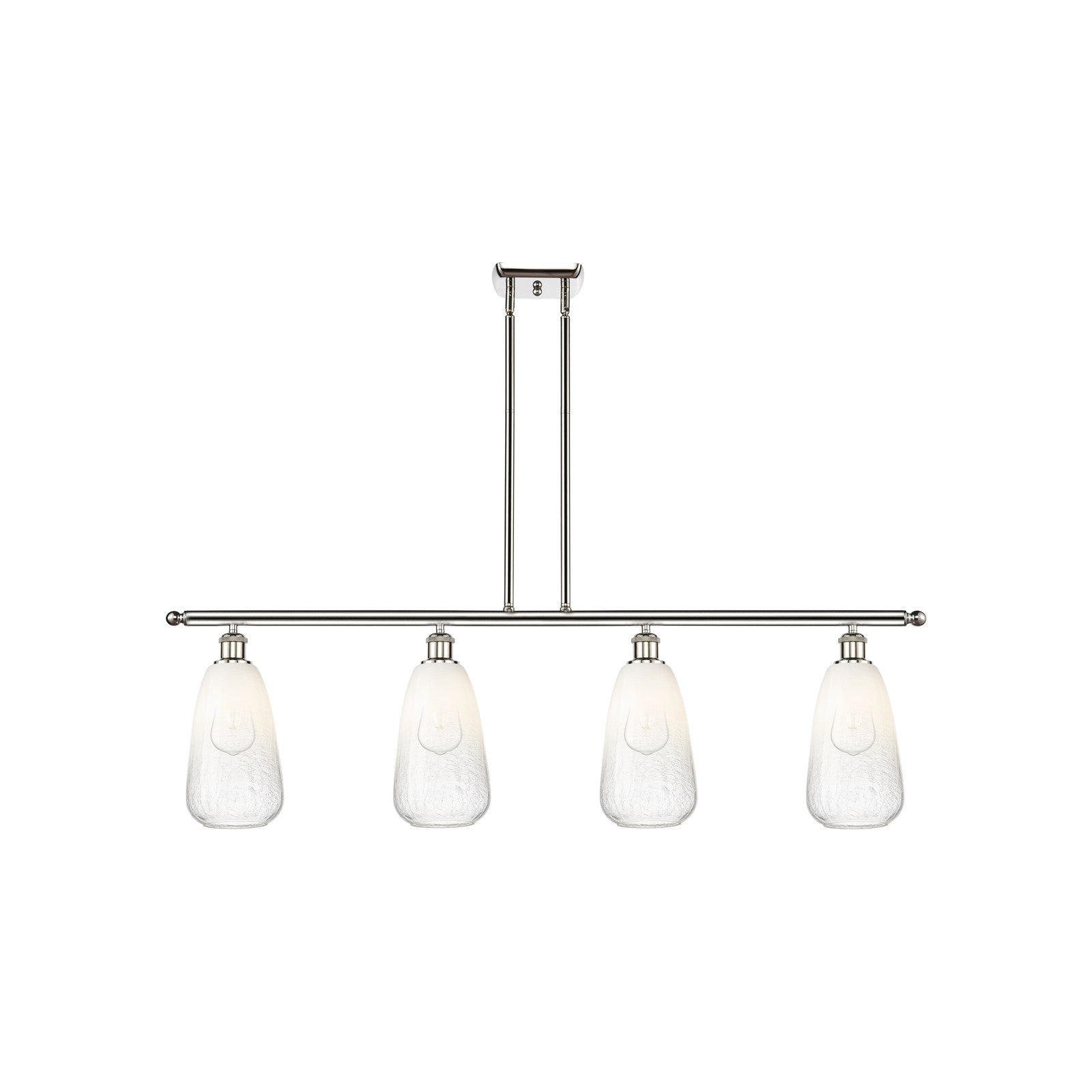 Innovations Brookhaven Almond 48in 4-Light Island Light | Industrial Polished Nickel and Opal Glass | Kitchen Island | 48 x | Model 516-4I-PN-G480-6OP