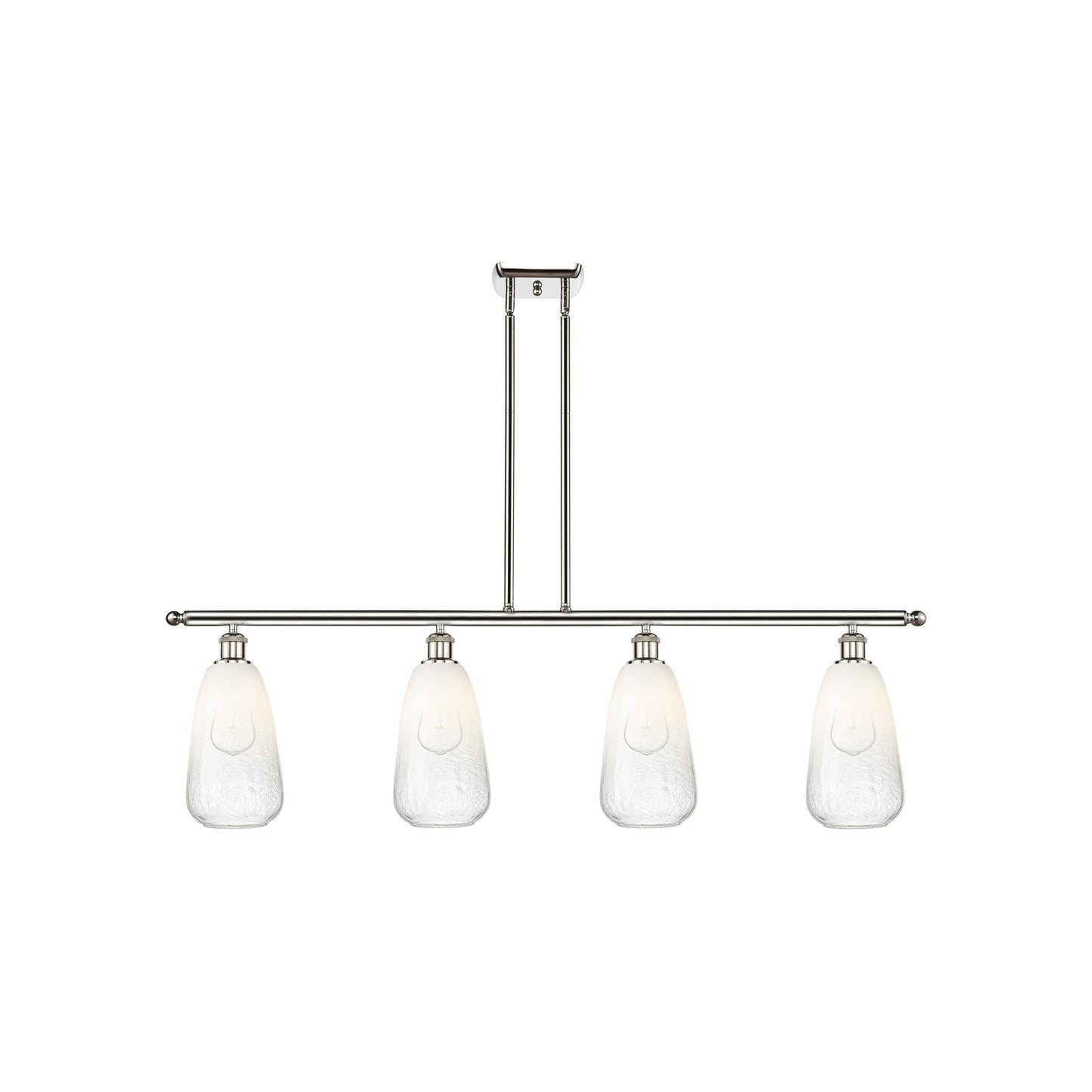 Innovations Brookhaven Almond 48in 4-Light Island Light | Industrial Polished Nickel and Opal Glass | Kitchen Island | 48 x | Model 516-4I-PN-G480-6OP