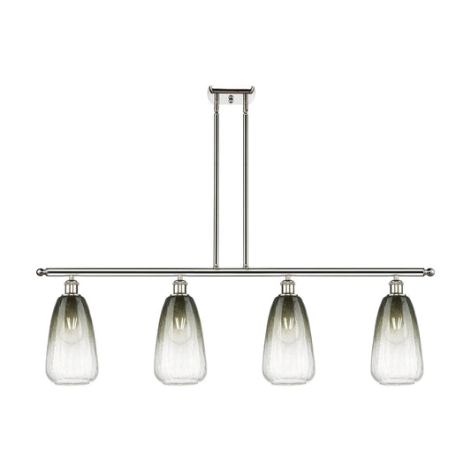 Innovations Brookhaven Almond 48in 4-Light Island Light | Industrial Polished Nickel Steel and Slate Glass | Kitchen Island & | Model 516-4I-PN-G480-6SL