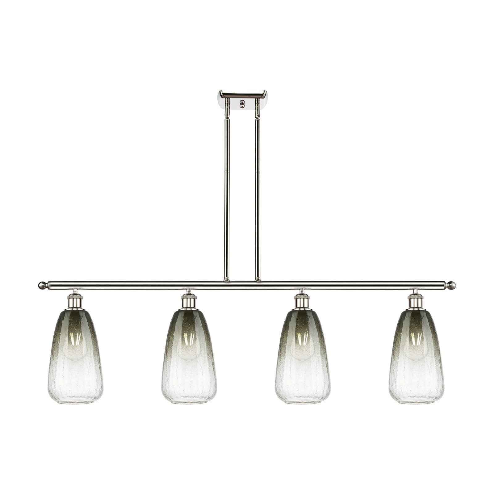 Innovations Brookhaven Almond 48in 4-Light Island Light | Industrial Polished Nickel Steel and Slate Glass | Kitchen Island & | Model 516-4I-PN-G480-6SL