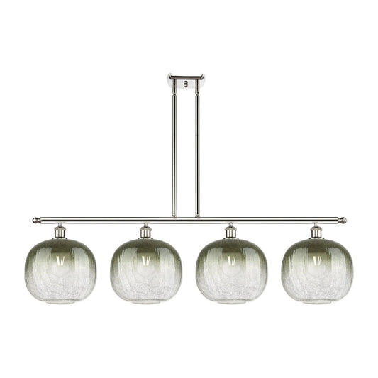 Innovations Brookhaven Sphere 49in 4-Light Island Light | Industrial Polished Nickel and Slate Glass | Kitchen Island & Dining | Model 516-4I-PN-G481-10SL