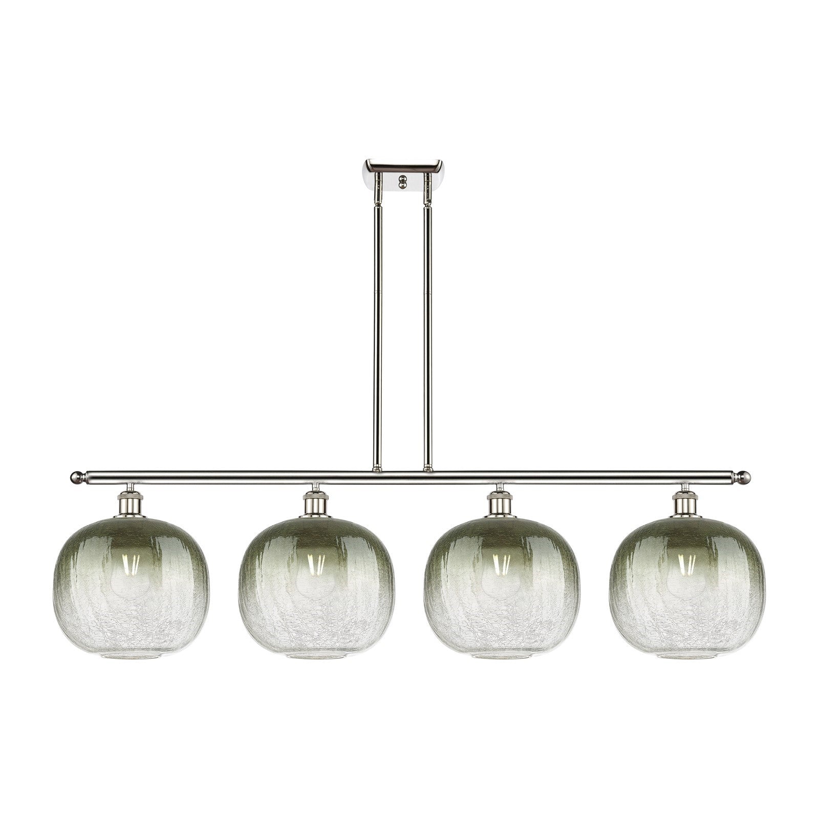 Innovations Brookhaven Sphere 49in 4-Light Island Light | Industrial Polished Nickel and Slate Glass | Kitchen Island & Dining | Model 516-4I-PN-G481-10SL