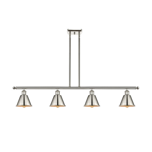 Innovations Smithfield 48in 4-Light Island Light | Industrial Polished Nickel Steel and Polished Nickel Metal | Kitchen Island | 48 x | Model 516-4I-PN-M8