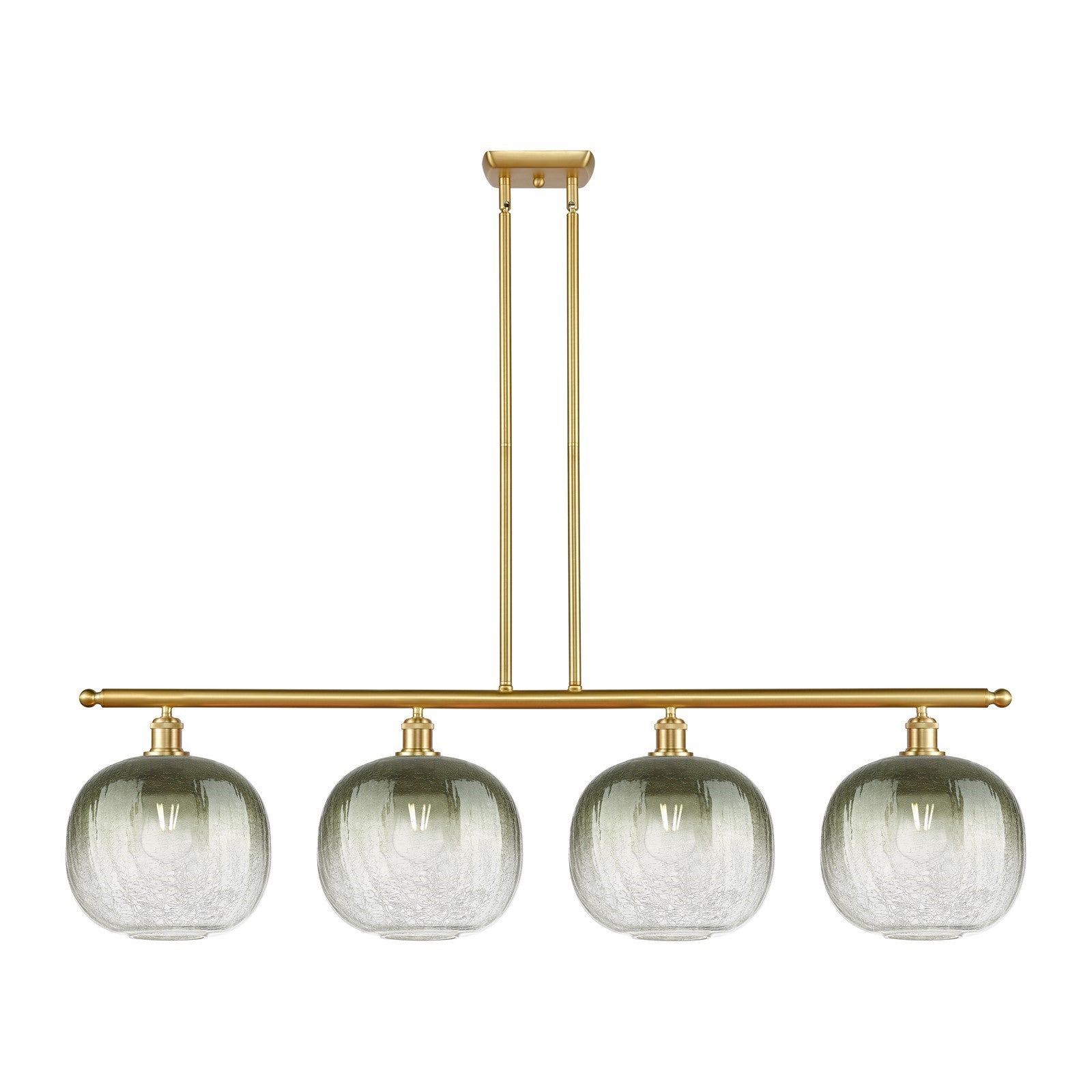 Innovations Brookhaven Sphere 49in 4-Light Island Light | Industrial Satin Gold Steel and Slate Glass | Kitchen Island & | Model 516-4I-SG-G481-10SL