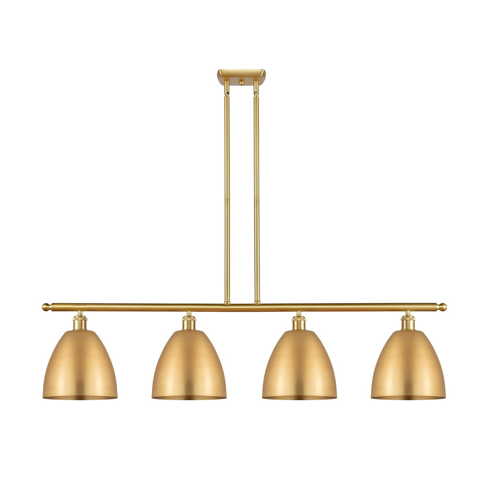 Innovations Bristol 48in 4-Light Island Light | Industrial Farmhouse Satin Gold Steel and Cast Brass with Satin Gold Metal | Model 516-4I-SG-MBD-9-SG