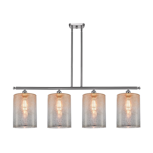 Innovations Cobbleskill 48in 4-Light Island Light | Industrial Brushed Satin Nickel Steel and Mercury Glass | Kitchen Island & | Model 516-4I-SN-G116-L