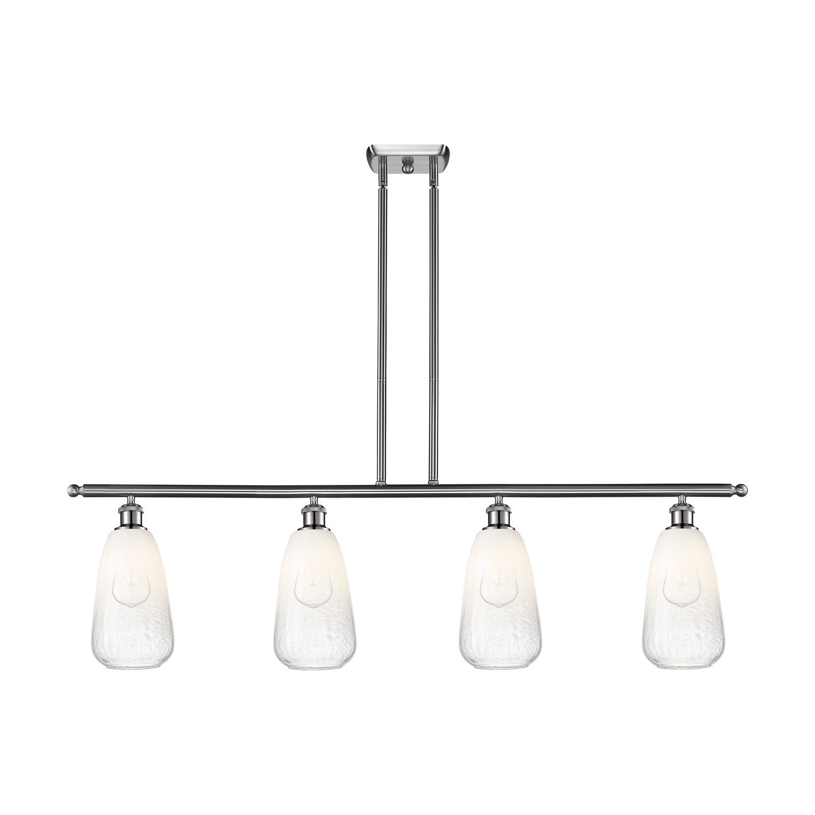 Innovations Brookhaven Almond 48in 4-Light Island Light | Industrial Brushed Satin Nickel and Opal Glass | Kitchen Island & | Model 516-4I-SN-G480-6OP