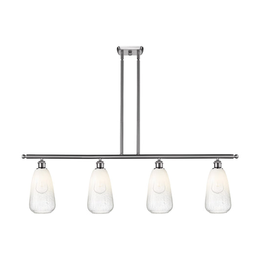 Innovations Brookhaven Almond 48in 4-Light Island Light | Industrial Brushed Satin Nickel and Opal Glass | Kitchen Island & | Model 516-4I-SN-G480-6OP
