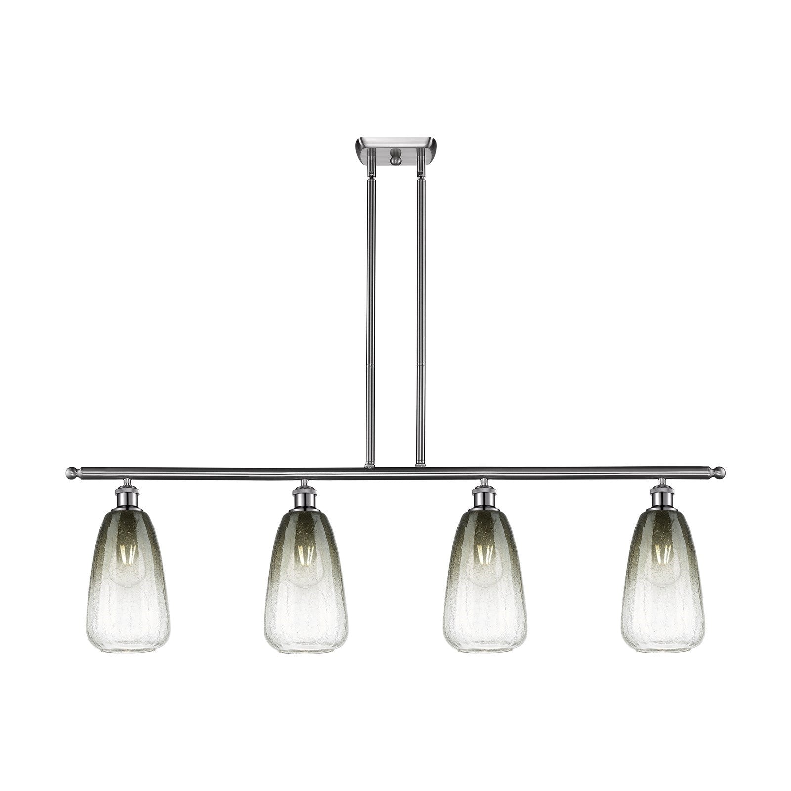 Innovations Brookhaven Almond 48in 4-Light Island Light | Industrial Brushed Satin Nickel and Slate Glass | Kitchen Island & | Model 516-4I-SN-G480-6SL