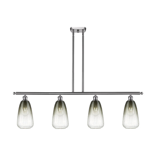 Innovations Brookhaven Almond 48in 4-Light Island Light | Industrial Brushed Satin Nickel and Slate Glass | Kitchen Island & | Model 516-4I-SN-G480-6SL