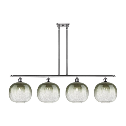 Innovations Brookhaven Sphere 49in 4-Light Island Light | Industrial Brushed Satin Nickel and Slate Glass | Kitchen Island & | Model 516-4I-SN-G481-10SL
