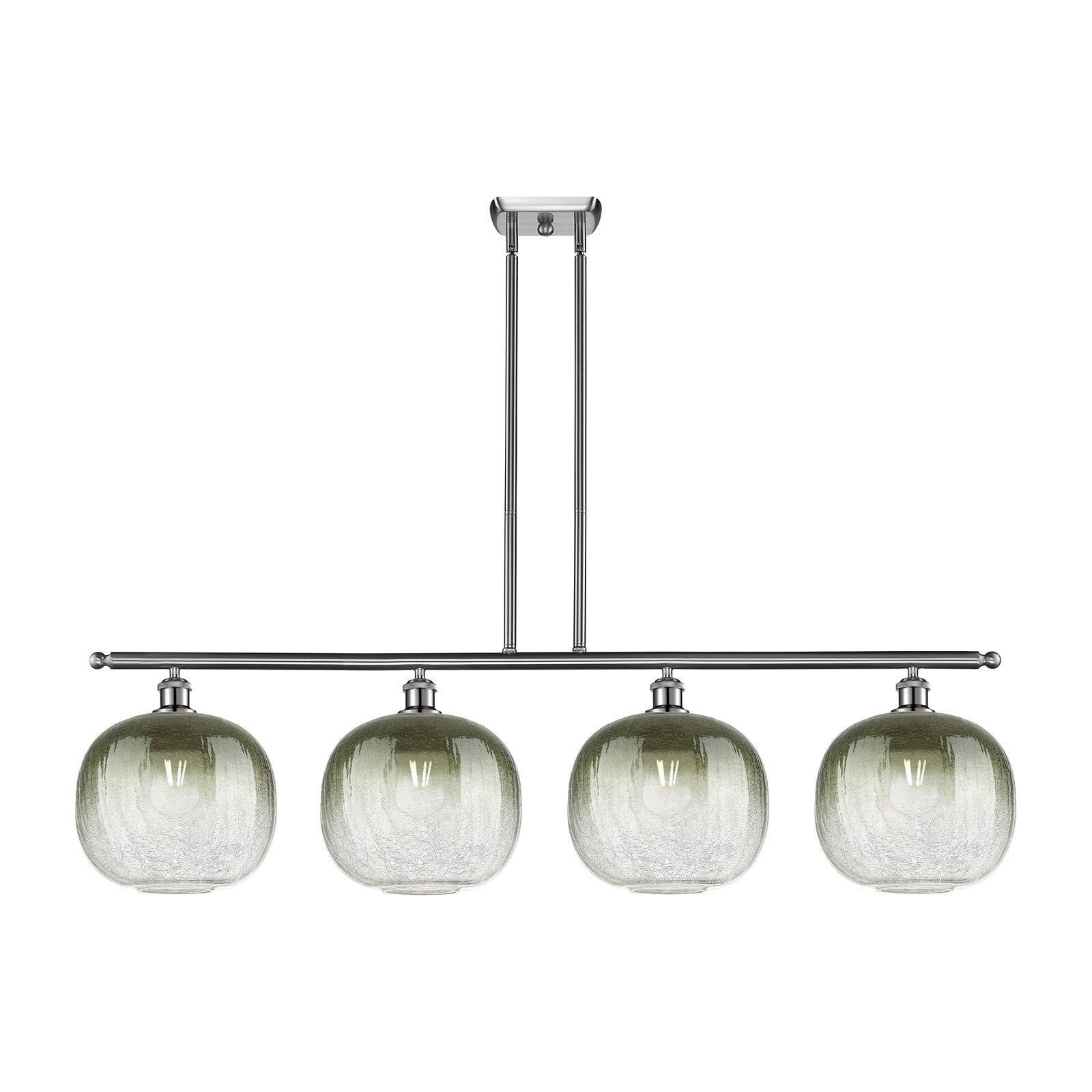 Innovations Brookhaven Sphere 49in 4-Light Island Light | Industrial Brushed Satin Nickel and Slate Glass | Kitchen Island & | Model 516-4I-SN-G481-10SL