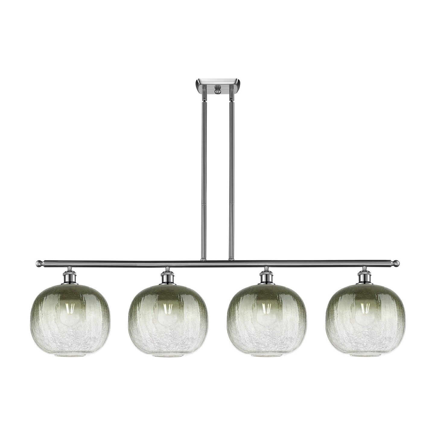 Innovations Brookhaven Sphere 49in 4-Light Island Light | Industrial Brushed Satin Nickel and Slate Glass | Kitchen Island & | Model 516-4I-SN-G481-10SL