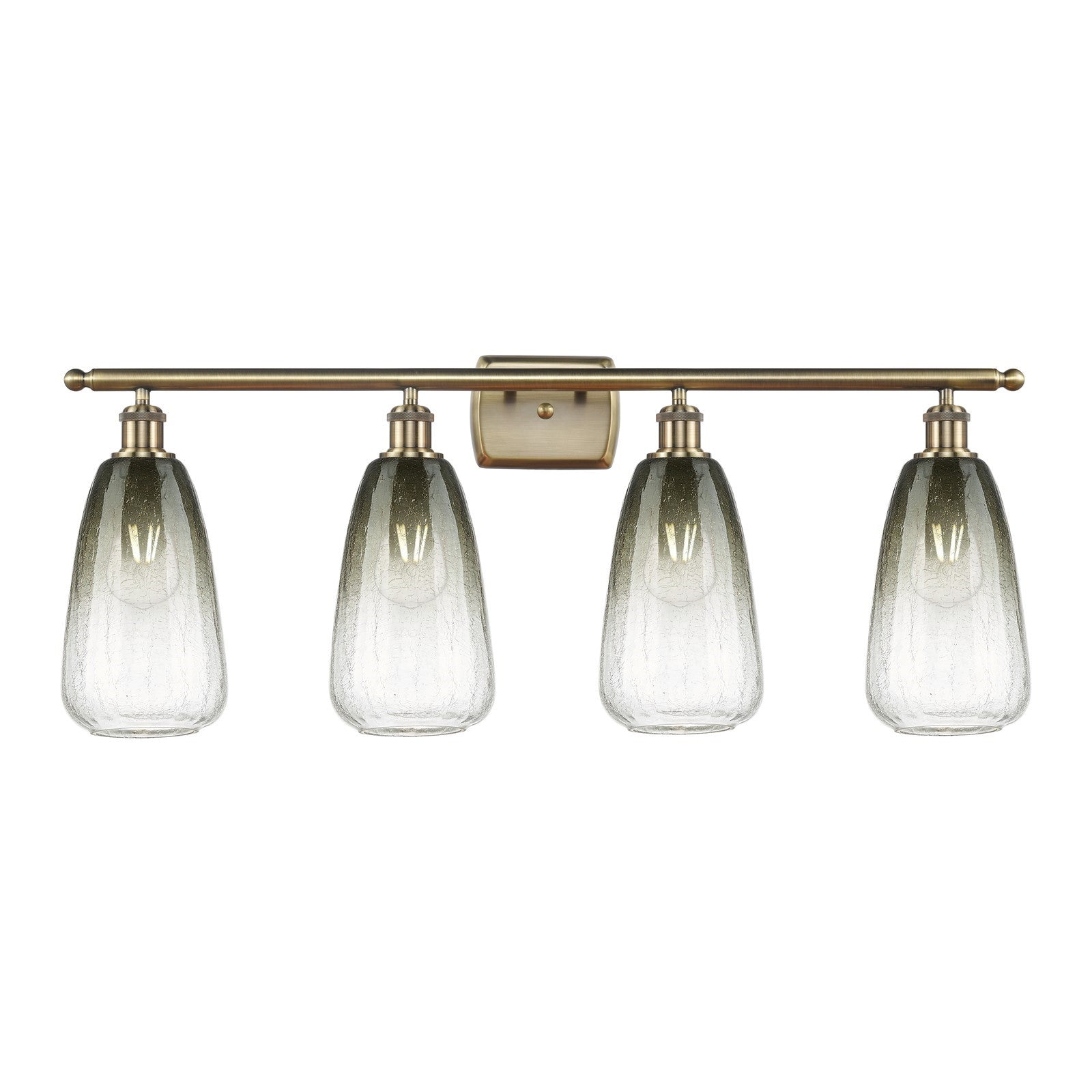 Innovations Brookhaven Almond 36in 4-Light Bath Vanity Light | Industrial Antique Brass and Slate Glass | Bathroom Vanity | 36 | Model 516-4W-AB-G480-6SL