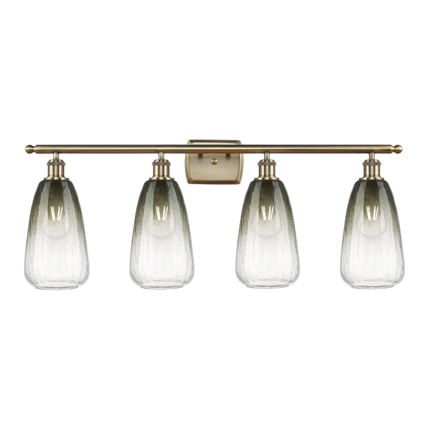 Innovations Brookhaven Almond 36in 4-Light Bath Vanity Light | Industrial Antique Brass and Slate Glass | Bathroom Vanity | 36 | Model 516-4W-AB-G480-6SL