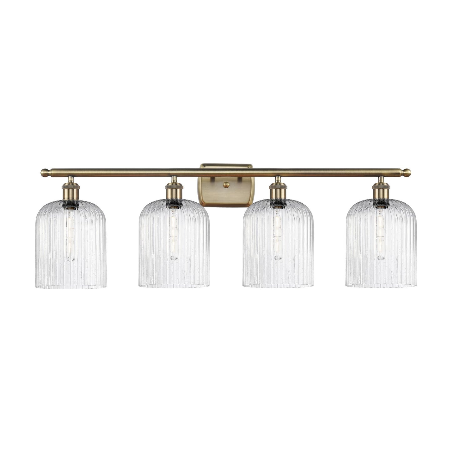 Innovations Bridal Veil 35in 4-Light Bath Vanity Light | Art Nouveau Antique Brass and Seedy Glass | Bathroom Vanity | 35 x 10 | Model 516-4W-AB-G559-8SDY