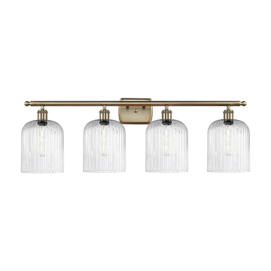 Innovations Bridal Veil 35in 4-Light Bath Vanity Light | Art Nouveau Antique Brass and Seedy Glass | Bathroom Vanity | 35 x 10 | Model 516-4W-AB-G559-8SDY