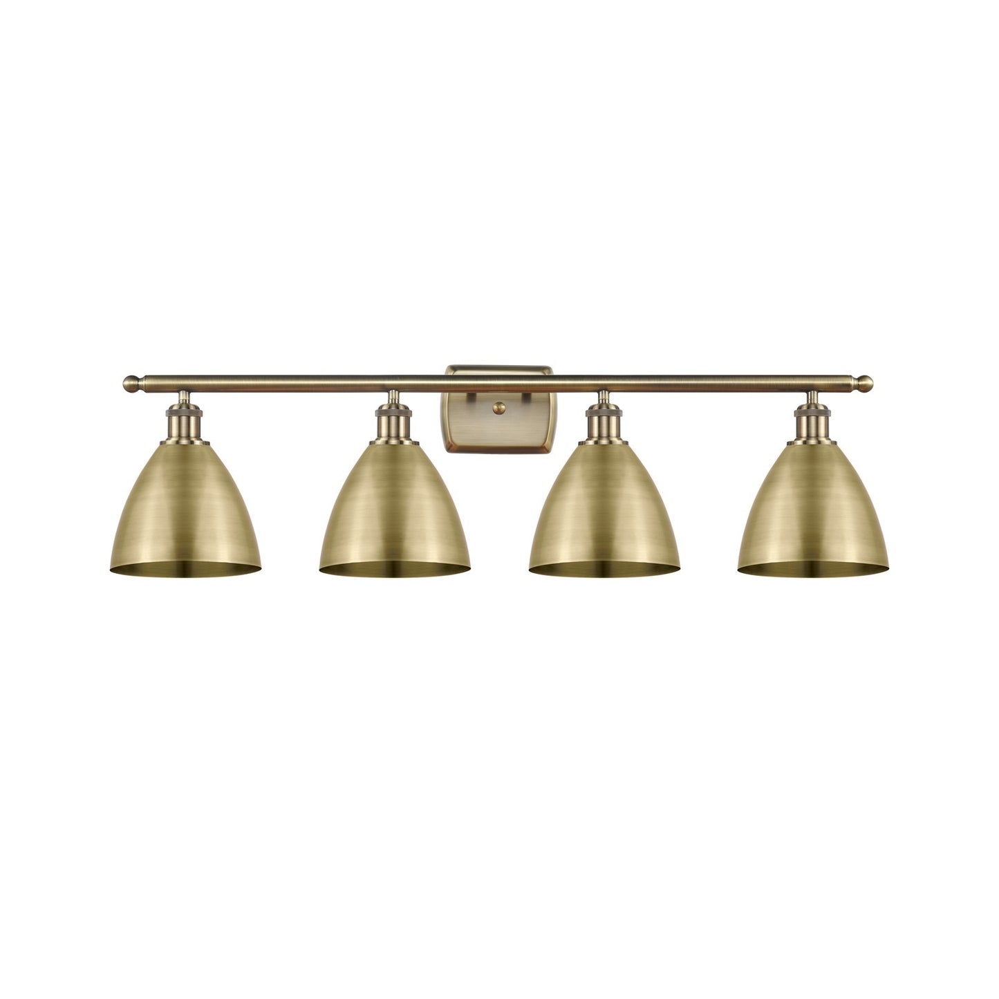 Innovations Bristol 38in 4-Light Bath Vanity Light | Industrial Antique Brass and Metal Shade | Bathroom Vanity | 37.5 x | Model 516-4W-AB-MBD-75-AB-LED