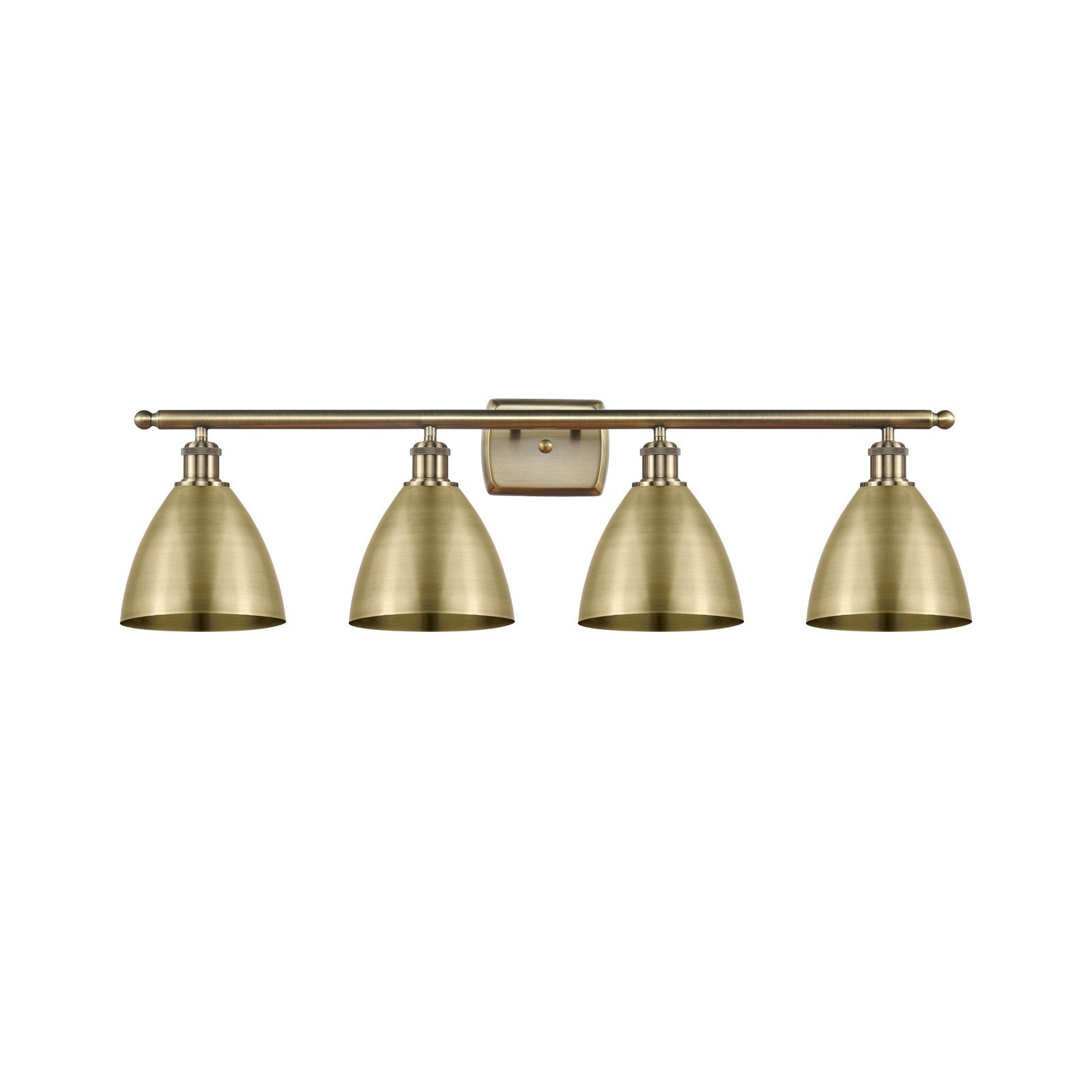 Innovations Bristol 38in 4-Light Bath Vanity Light | Industrial Antique Brass and Metal Shade | Bathroom Vanity | 37.5 x | Model 516-4W-AB-MBD-75-AB-LED