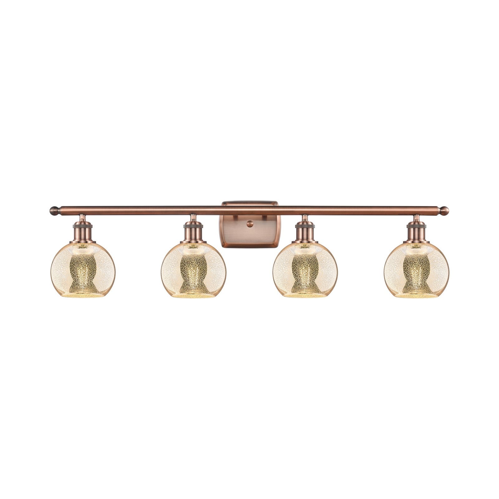 Innovations Athens 36in 4-Light Bath Vanity | Industrial Antique Copper Steel and Mercury Glass | Bathroom Vanity Light | 35.88 x | Model 516-4W-AC-G128-6