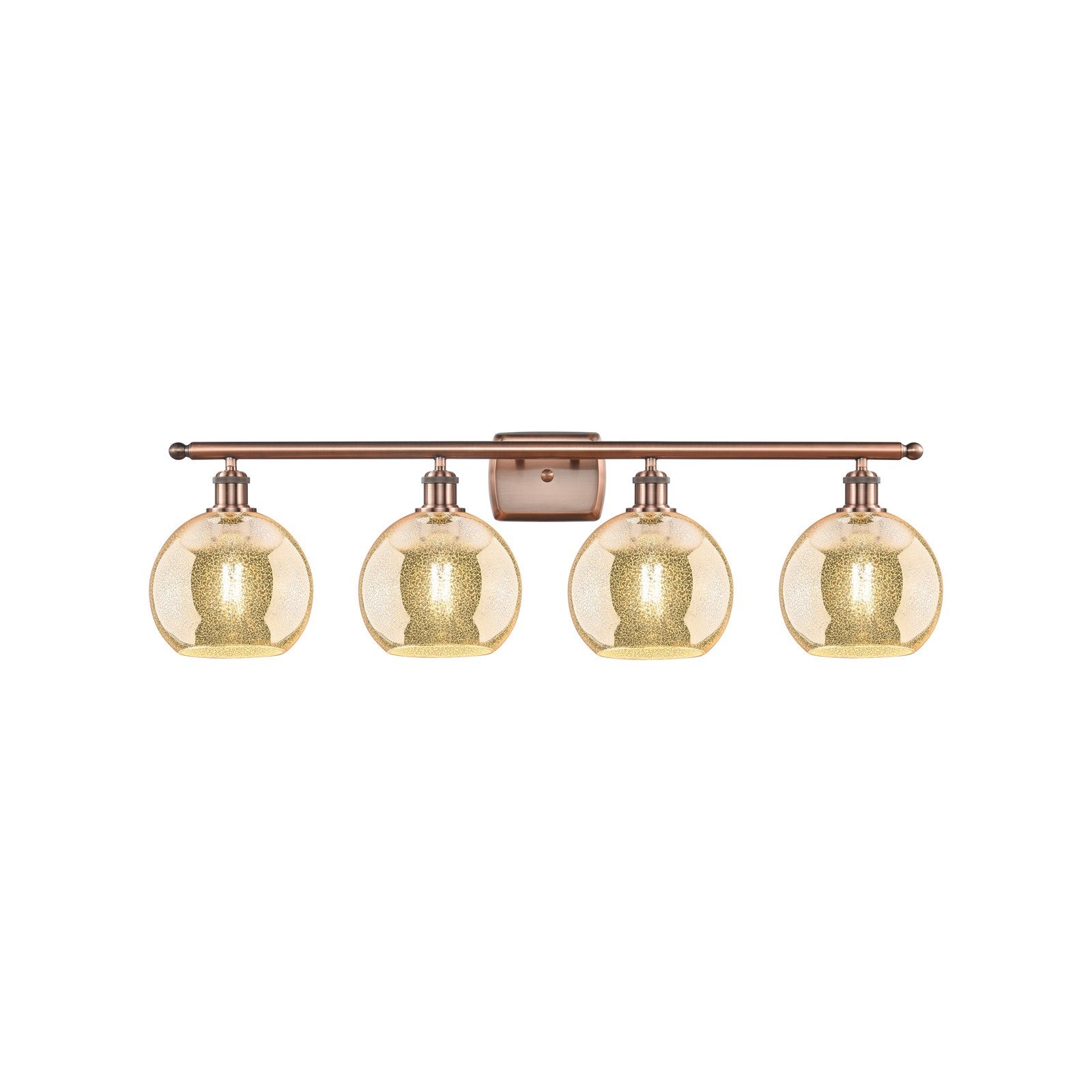 Innovations Athens 38in 4-Light Bath Vanity Light | Industrial Antique Copper Steel and Mercury Glass | Bathroom Vanity | 38 x | Model 516-4W-AC-G128-8