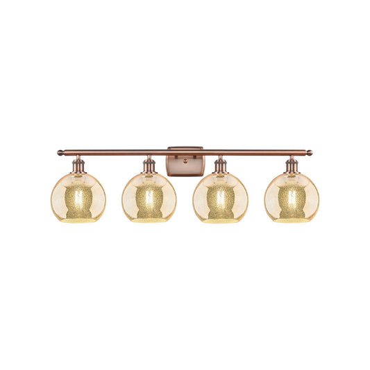 Innovations Athens 38in 4-Light Bath Vanity Light | Industrial Antique Copper Steel and Mercury Glass | Bathroom Vanity | 38 x | Model 516-4W-AC-G128-8