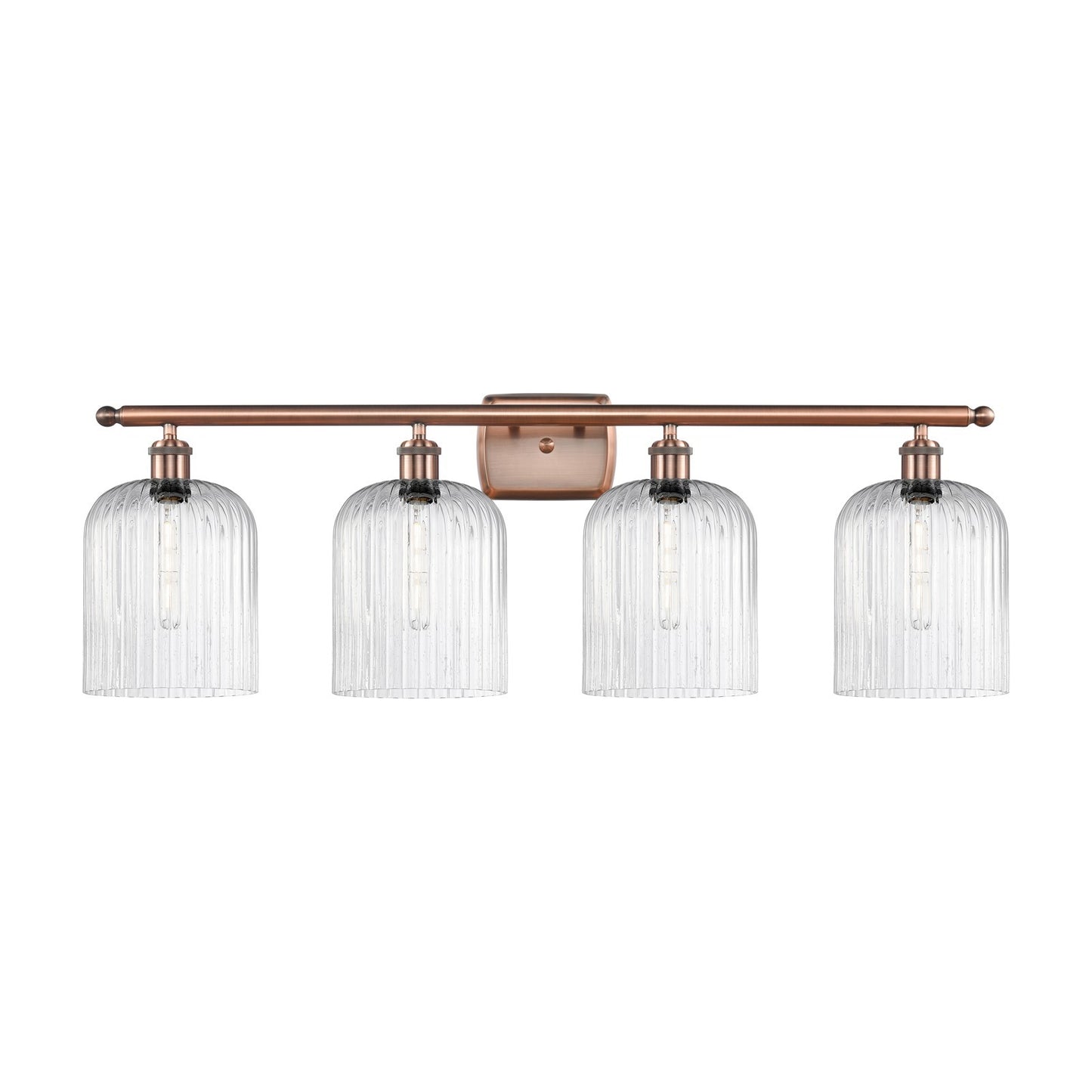 Innovations Bridal Veil 35in 4-Light Bath Vanity Light | Art Nouveau Antique Copper and Seedy Glass | Bathroom Vanity | 35 x | Model 516-4W-AC-G559-8SDY
