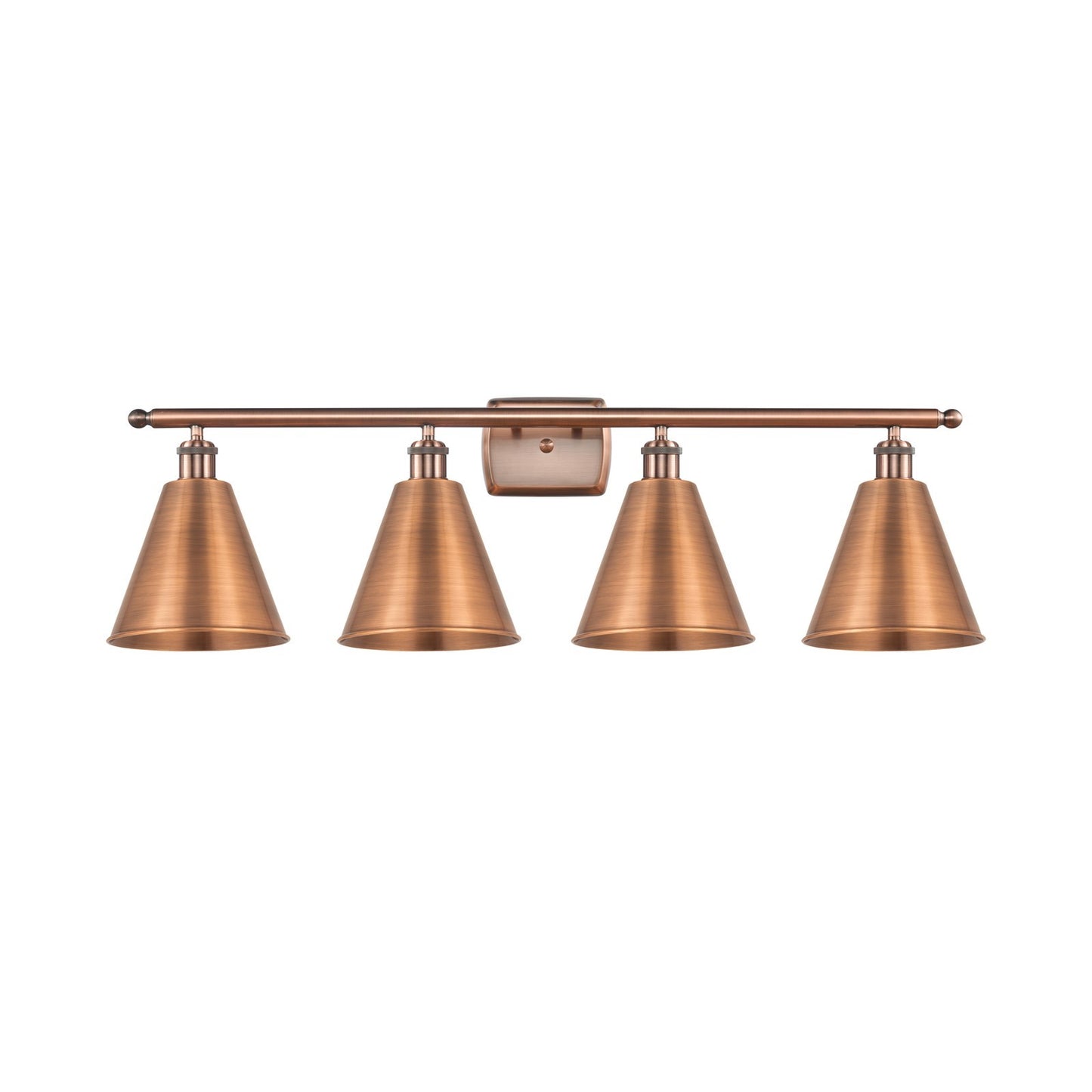 Innovations Berkshire 38in 4-Light Bath Vanity Light | Industrial Antique Copper Steel and Cast Brass with Antique Copper | Model 516-4W-AC-MBC-8-AC-LED