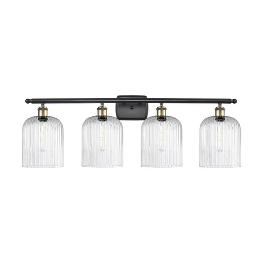 Innovations Bridal Veil 35in 4-Light Bath Vanity Light | Art Nouveau Black Antique Brass and Seedy Glass | Bathroom Vanity | Model 516-4W-BAB-G559-8SDY
