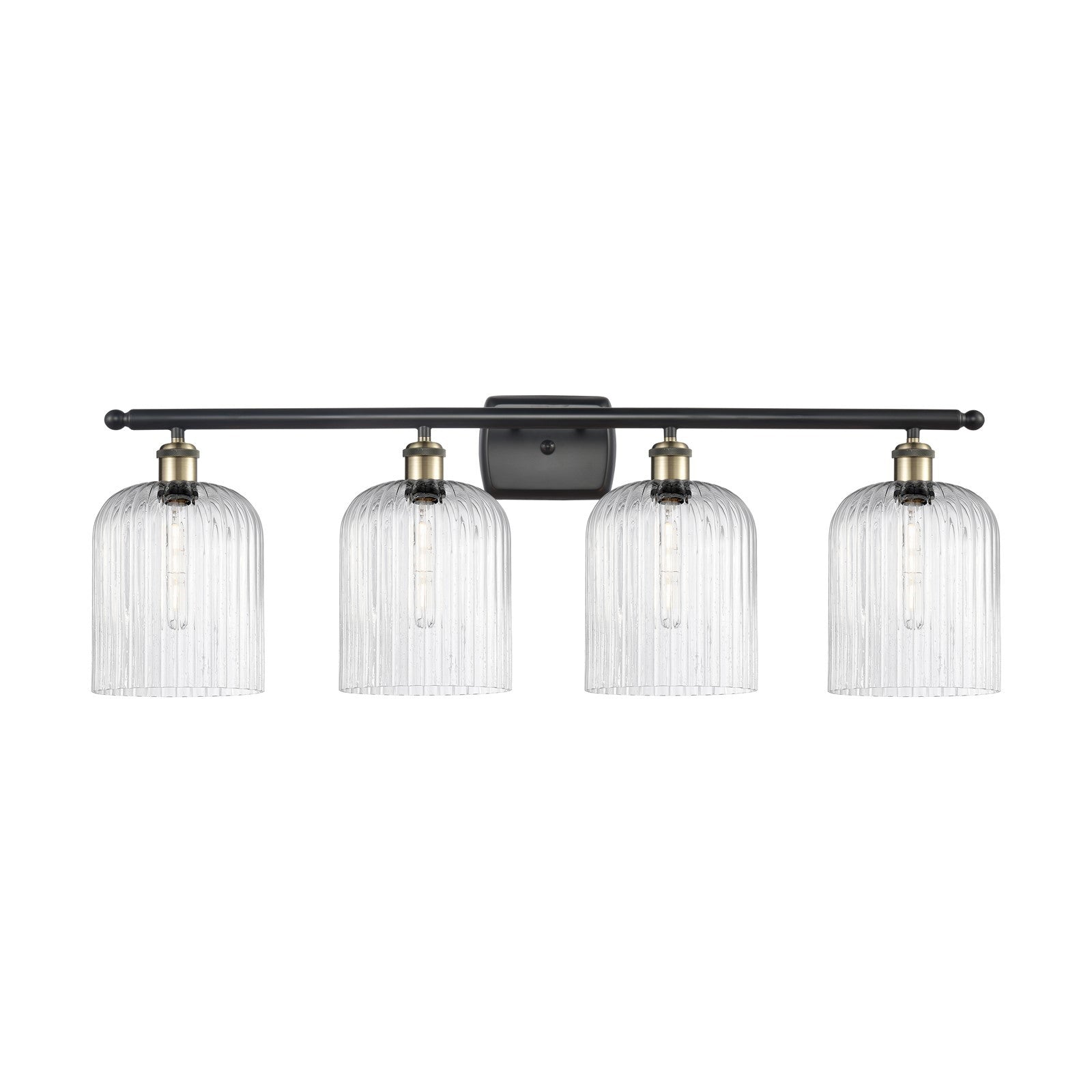 Innovations Bridal Veil 35in 4-Light Bath Vanity Light | Art Nouveau Black Antique Brass and Seedy Glass | Bathroom Vanity | Model 516-4W-BAB-G559-8SDY