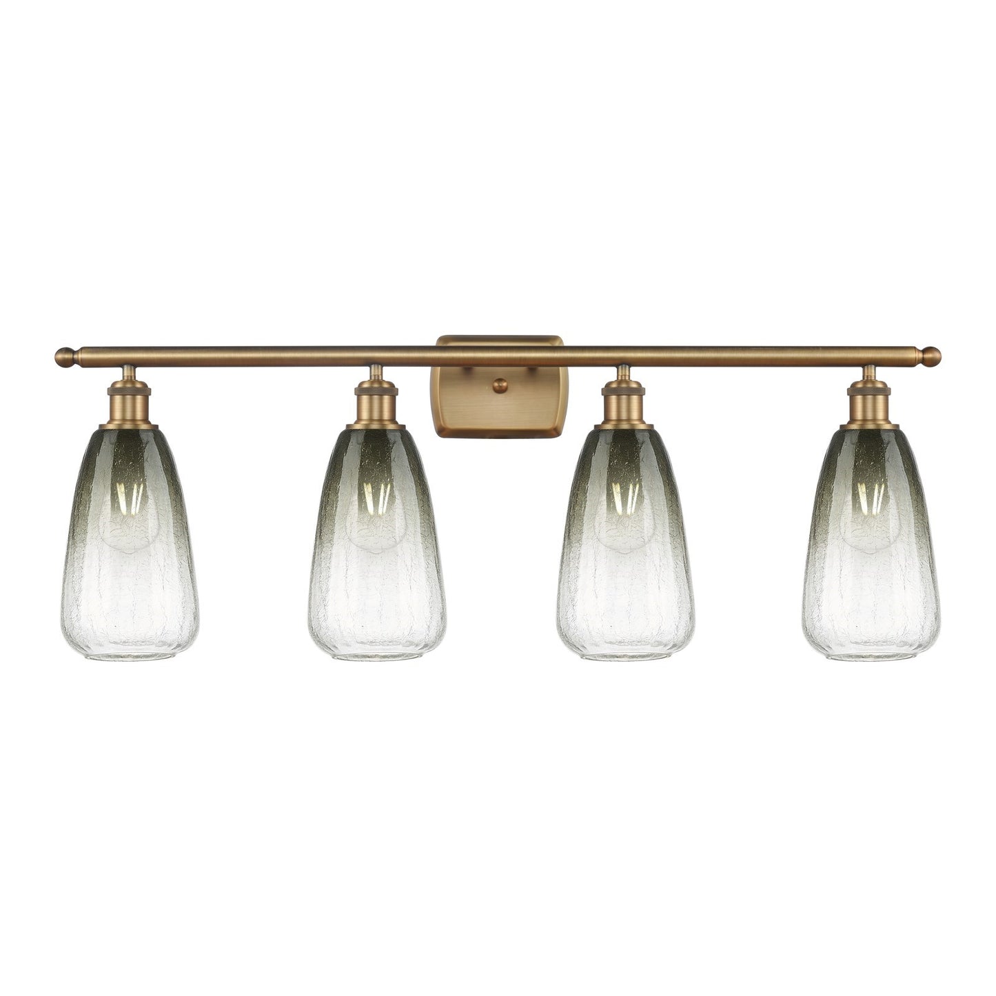 Innovations Brookhaven Almond 36in 4-Light Bath Vanity Light | Industrial Brushed Brass and Slate Glass | Bathroom Vanity | 36 | Model 516-4W-BB-G480-6SL