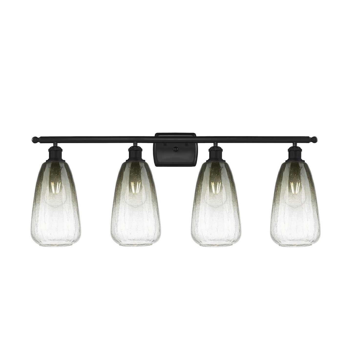 Innovations Brookhaven Almond 36in 4-Light Bath Vanity Light | Industrial Matte Black Steel and Slate Glass | Bathroom Vanity | Model 516-4W-BK-G480-6SL