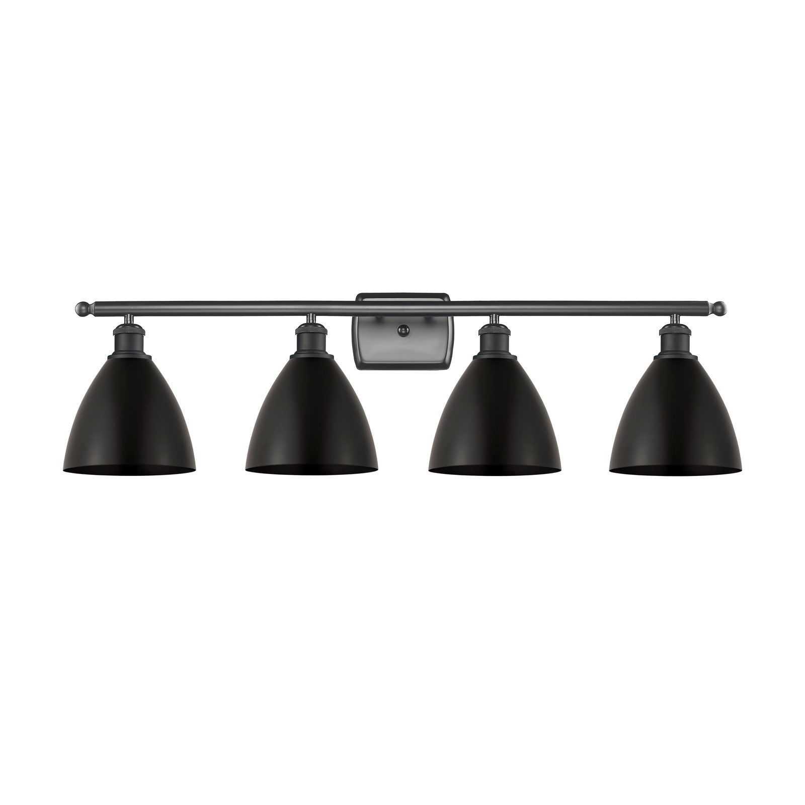 Innovations Bristol 38in 4-Light Bath Vanity Light | Industrial Farmhouse Matte Black Steel and Cast Brass with Matte Black | Model 516-4W-BK-MBD-75-BK