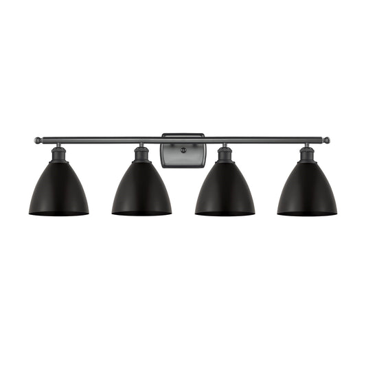 Innovations Bristol 38in 4-Light Bath Vanity | Industrial Farmhouse Matte Black Steel and Cast Brass with Matte Black | Model 516-4W-BK-MBD-75-BK-LED