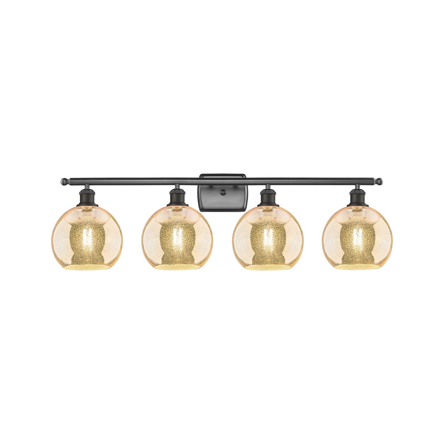 Innovations Athens 38in 4-Light Bath Vanity Light | Industrial Oil Rubbed Bronze Steel and Mercury Glass | Bathroom Vanity | 38 x | Model 516-4W-OB-G128-8