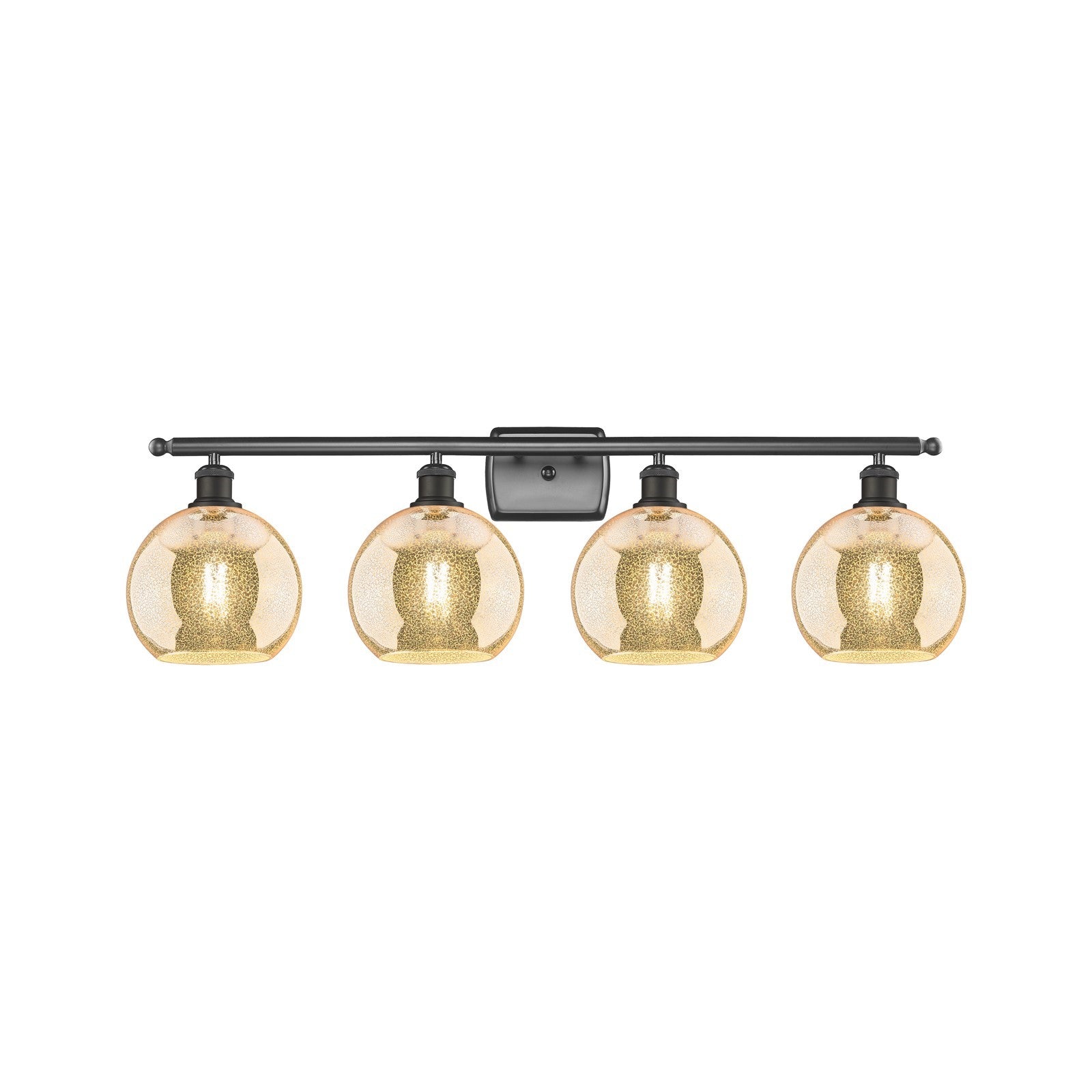 Innovations Athens 38in 4-Light Bath Vanity Light | Industrial Oil Rubbed Bronze Steel and Mercury Glass | Bathroom Vanity | 38 x | Model 516-4W-OB-G128-8