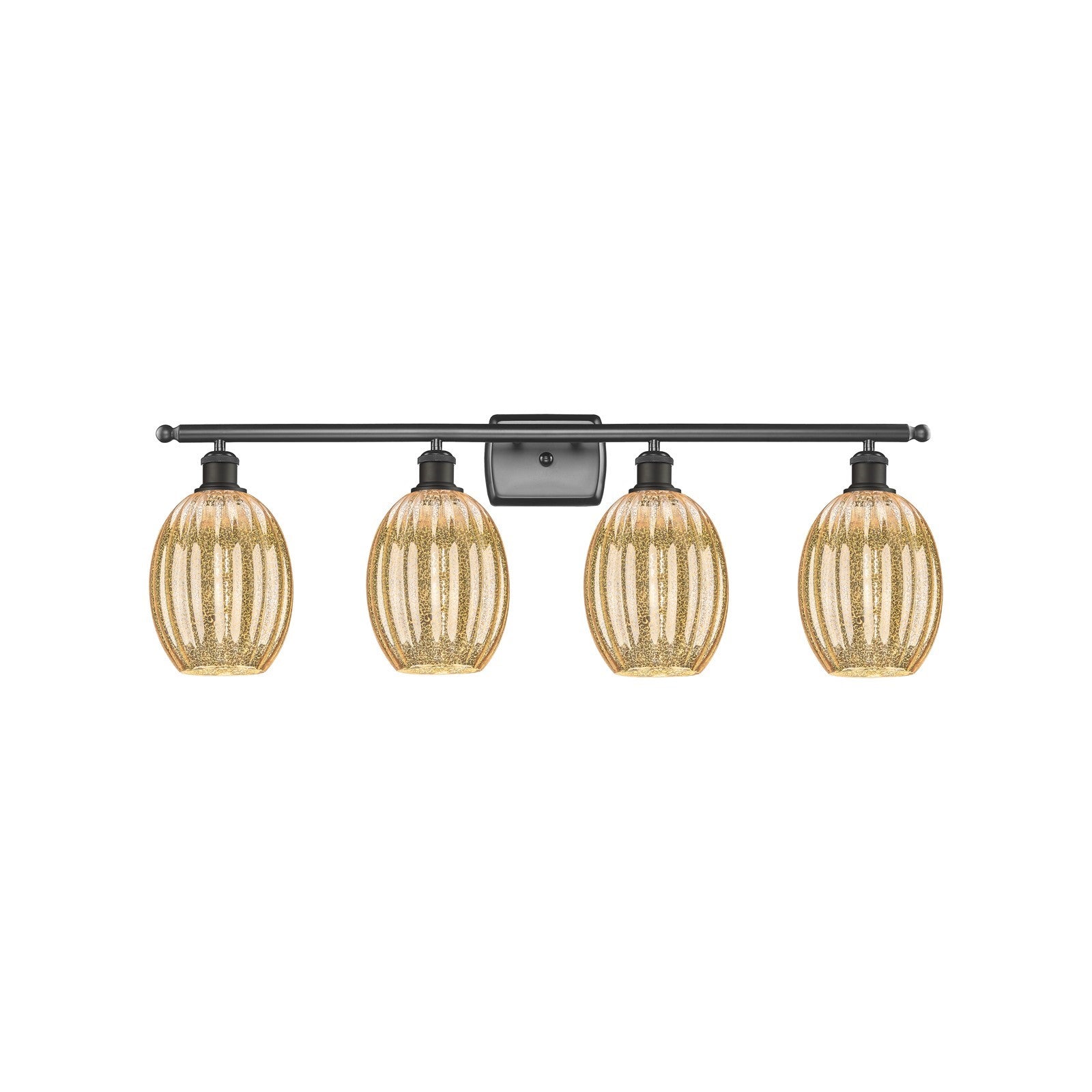 Innovations Preston Bulb 36in 4-Light Bath Vanity Light | Industrial Oil Rubbed Bronze Steel and Mercury Glass | Bathroom | Model 516-4W-OB-G459-6ME