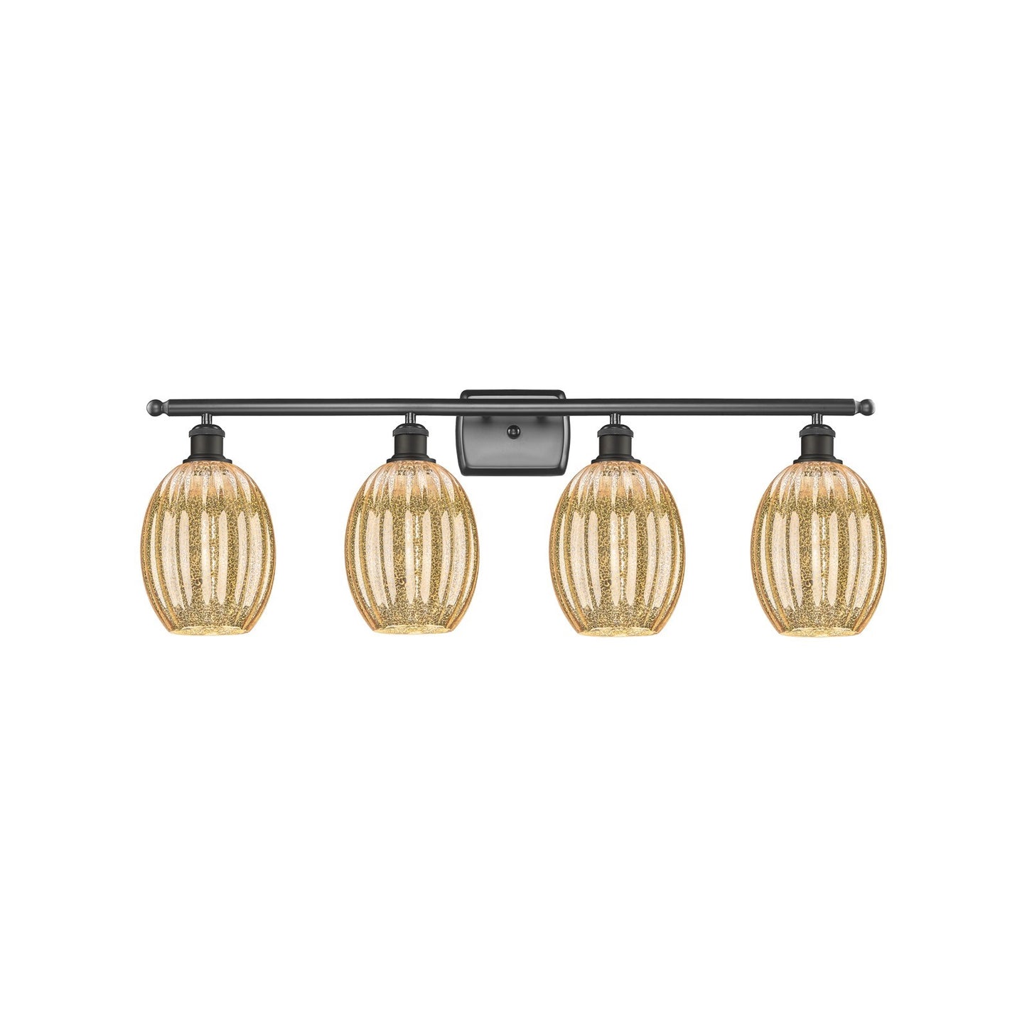 Innovations Preston Bulb 36in 4-Light Bath Vanity Light | Industrial Oil Rubbed Bronze Steel and Mercury Glass | Bathroom | Model 516-4W-OB-G459-6ME