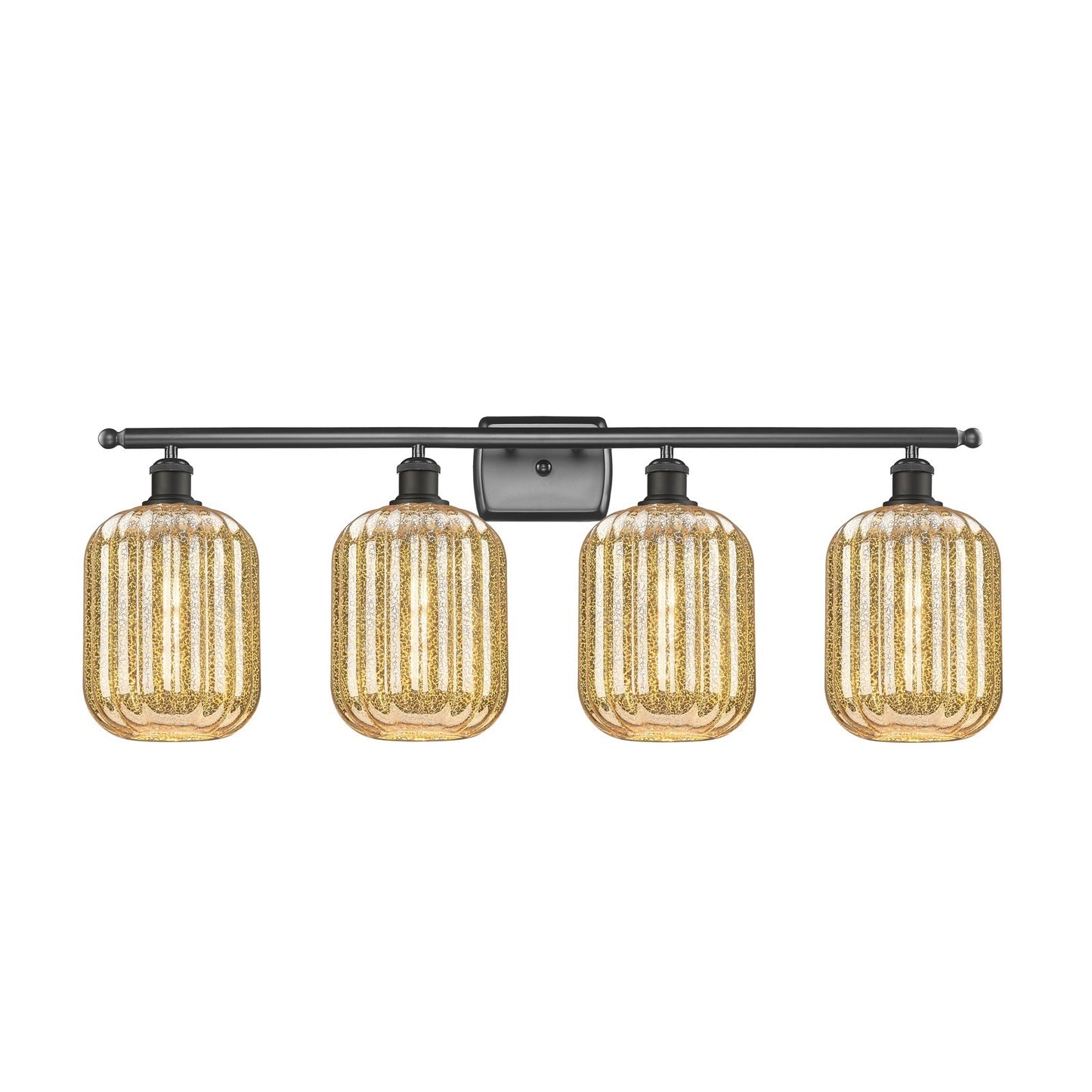 Innovations Preston Cylinder 37in 4-Light Bath Vanity | Industrial Oil Rubbed Bronze Steel and Mercury Glass | Bathroom Vanity | Model 516-4W-OB-G460-7ME