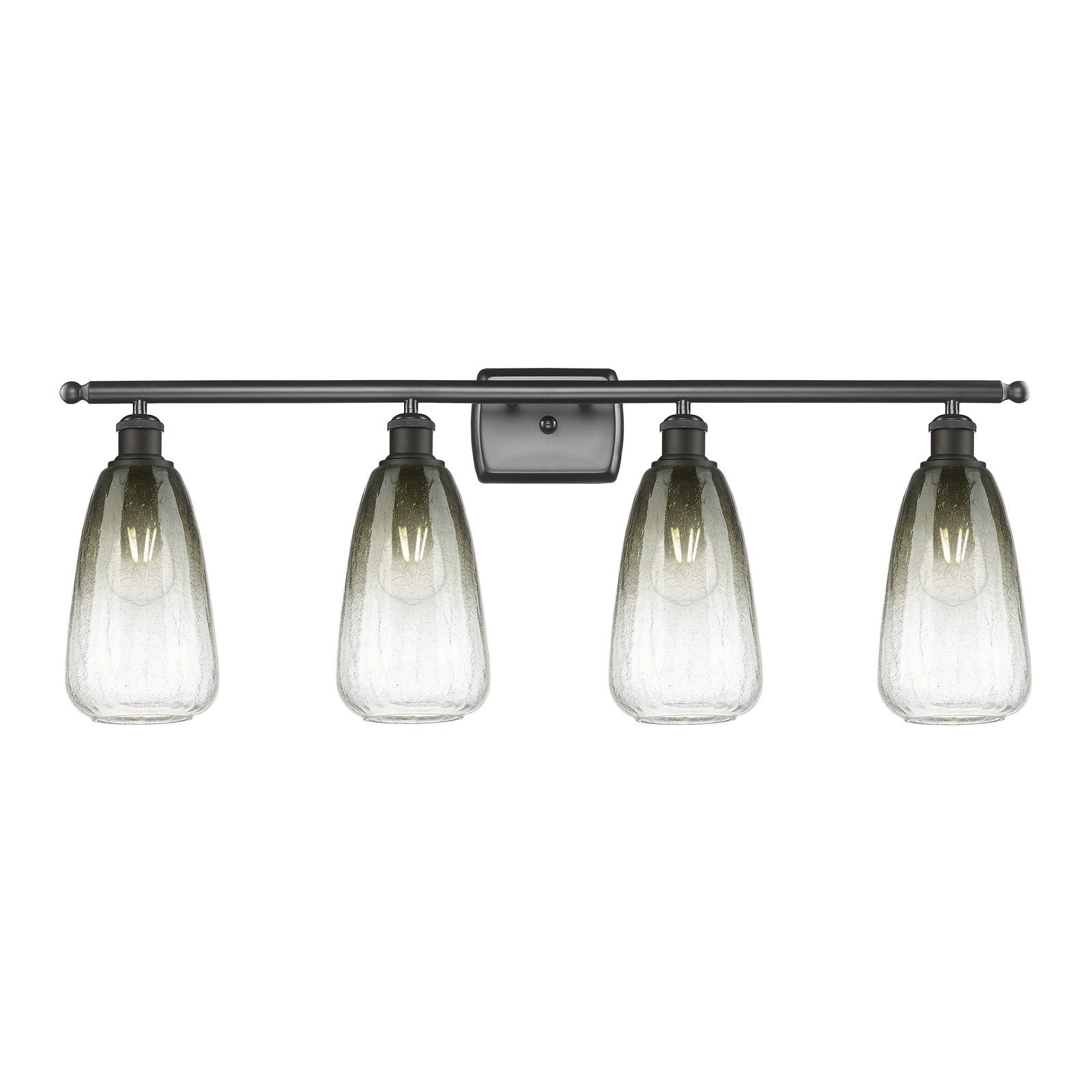 Innovations Brookhaven Almond 36in 4-Light Bath Vanity Light | Industrial Oil Rubbed Bronze and Slate Glass | Bathroom Vanity | Model 516-4W-OB-G480-6SL