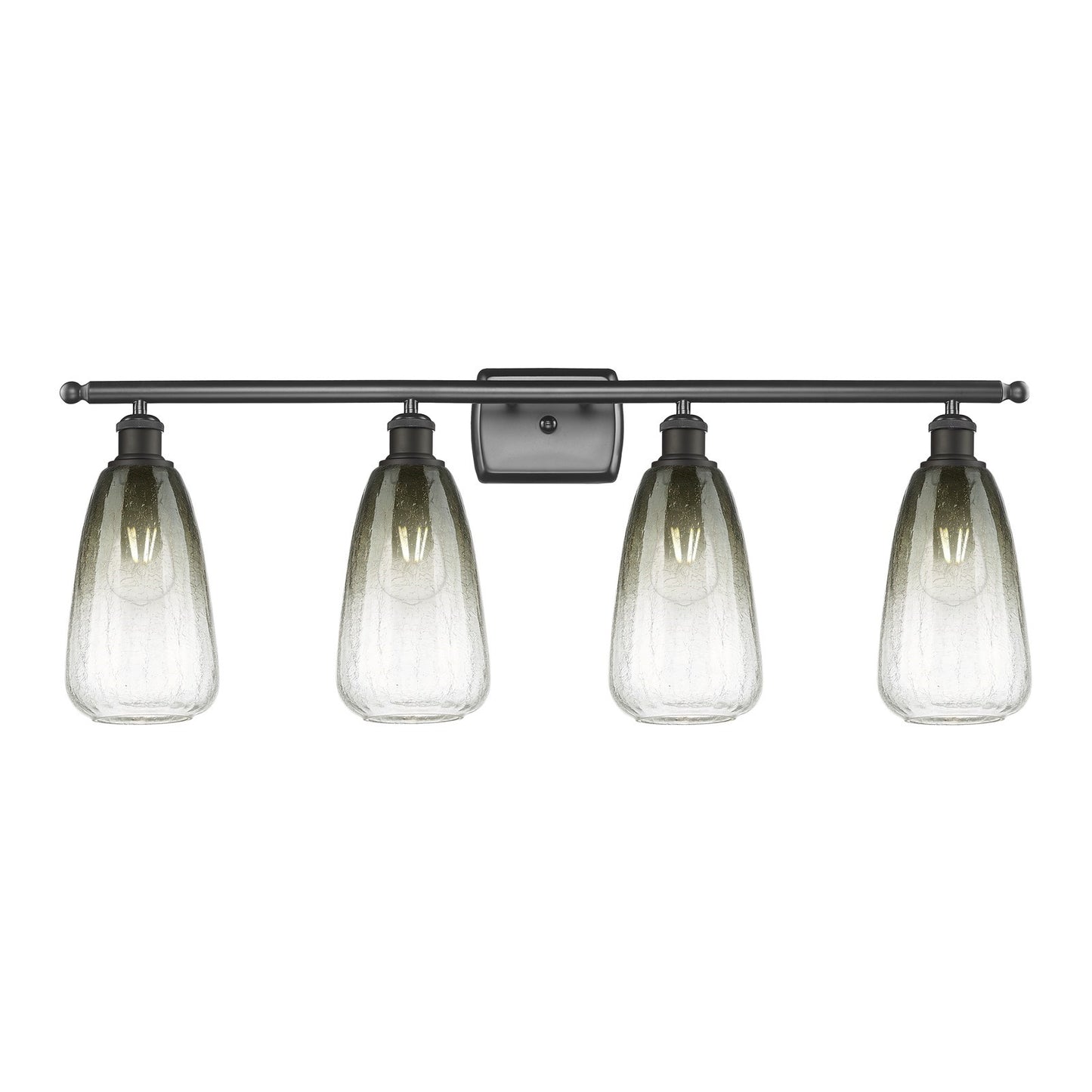 Innovations Brookhaven Almond 36in 4-Light Bath Vanity Light | Industrial Oil Rubbed Bronze and Slate Glass | Bathroom Vanity | Model 516-4W-OB-G480-6SL