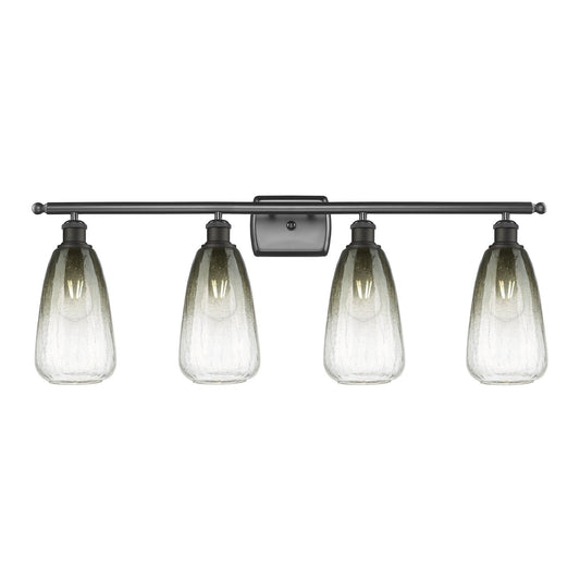 Innovations Brookhaven Almond 36in 4-Light Bath Vanity Light | Industrial Oil Rubbed Bronze and Slate Glass | Bathroom Vanity | Model 516-4W-OB-G480-6SL