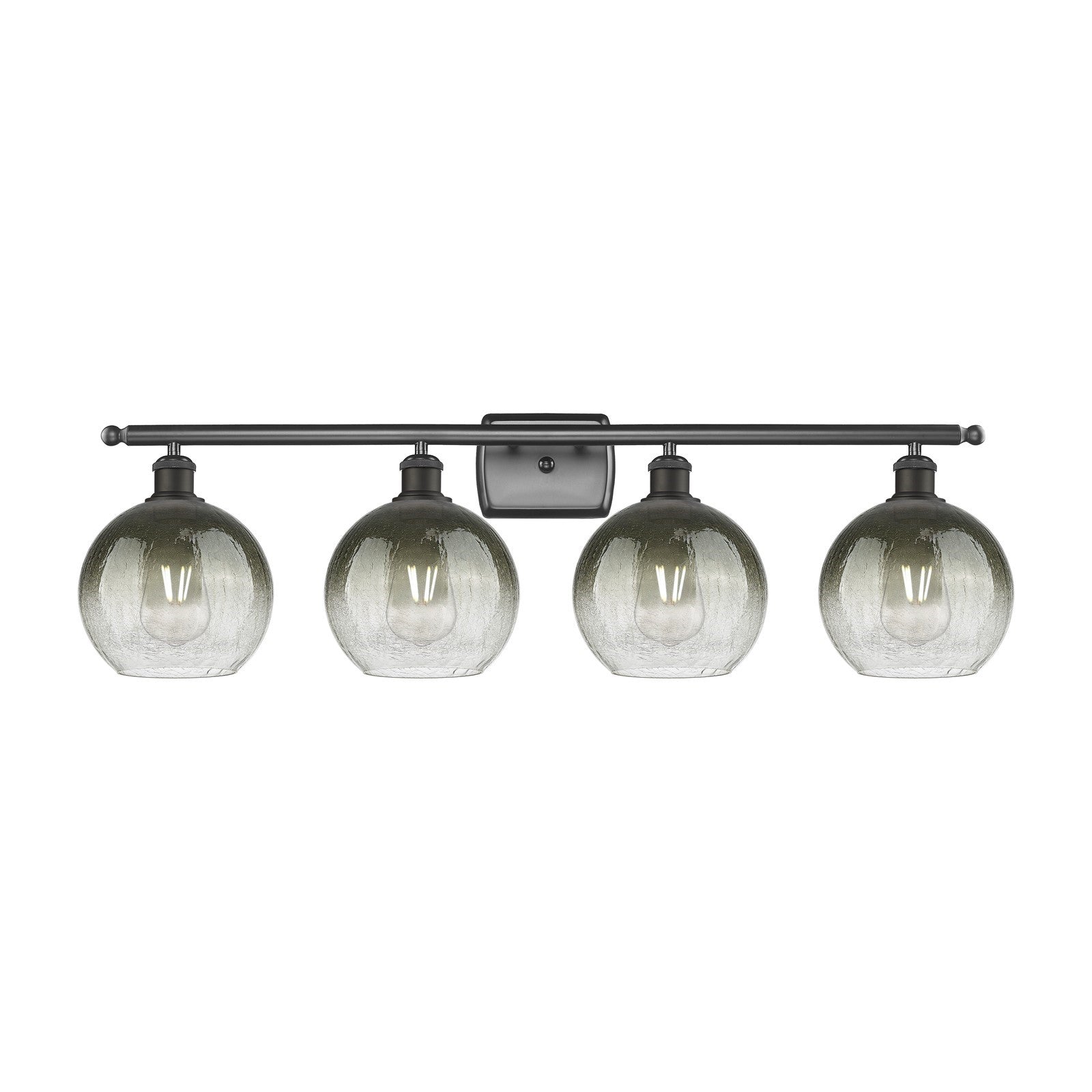 Innovations Brookhaven Globe 38in 4-Light Bath Vanity Light | Industrial Oil Rubbed Bronze and Slate Glass | Bathroom Vanity | Model 516-4W-OB-G483-8SL