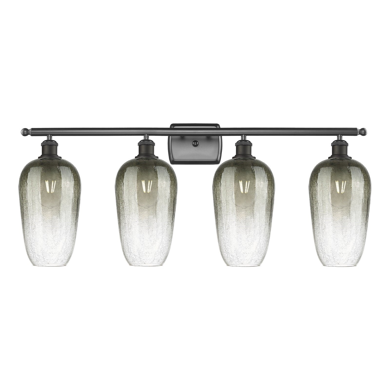 Innovations Brookhaven Flute 37in 4-Light Bath Vanity Light | Industrial Oil Rubbed Bronze Steel and Slate Glass | Bathroom | Model 516-4W-OB-G484-7SL