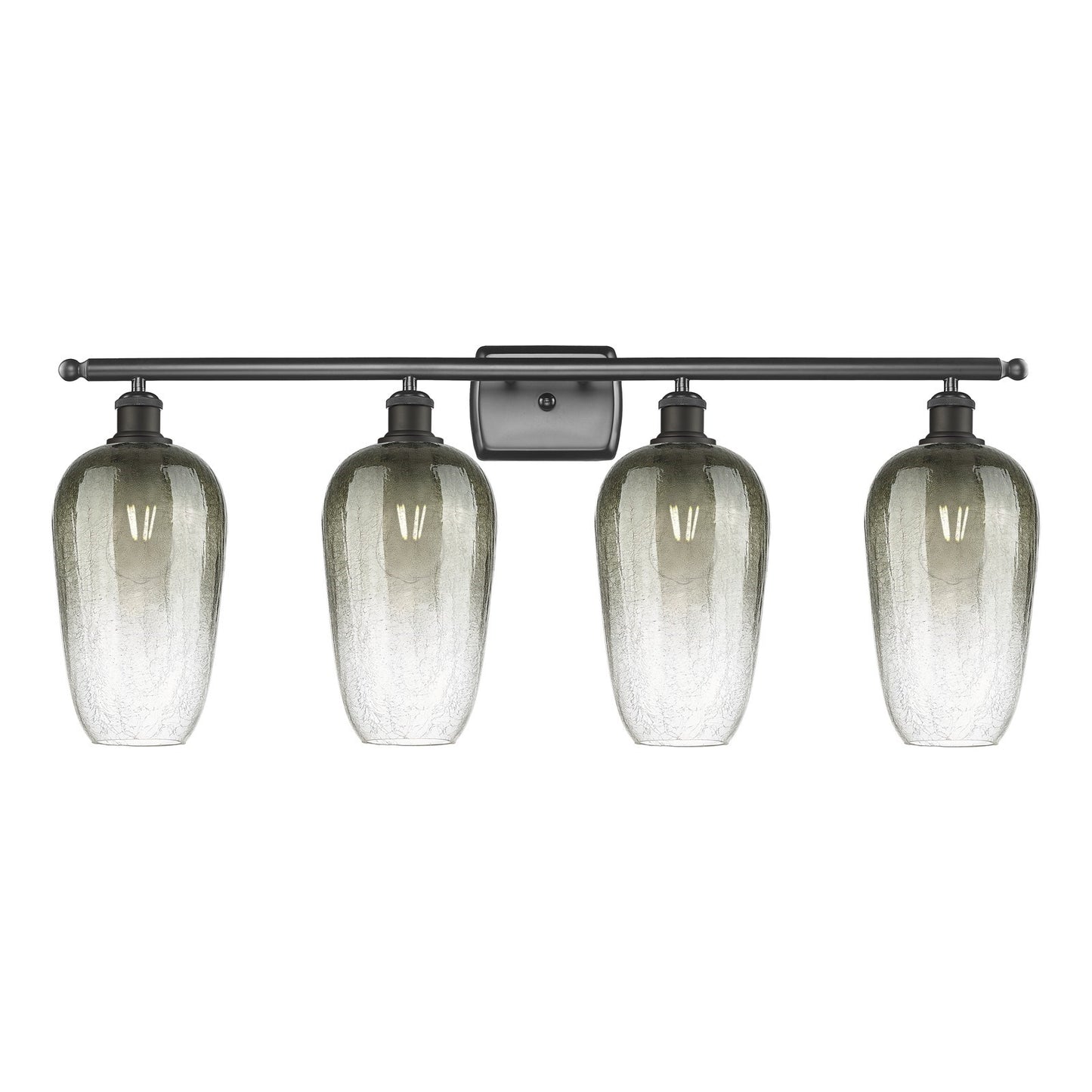 Innovations Brookhaven Flute 37in 4-Light Bath Vanity Light | Industrial Oil Rubbed Bronze Steel and Slate Glass | Bathroom | Model 516-4W-OB-G484-7SL