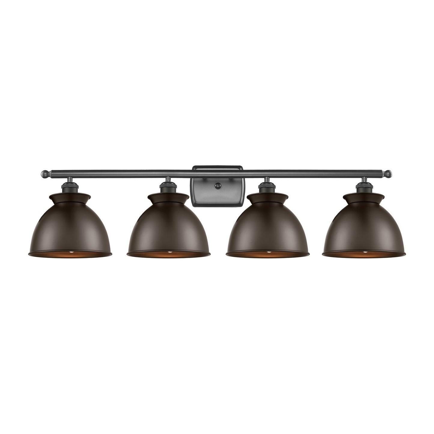 Innovations Adirondack 38in 4-Light Bath Vanity | Industrial Farmhouse Oil Rubbed Bronze Steel and Metal Dome Shade | Bathroom | Model 516-4W-OB-M14-OB