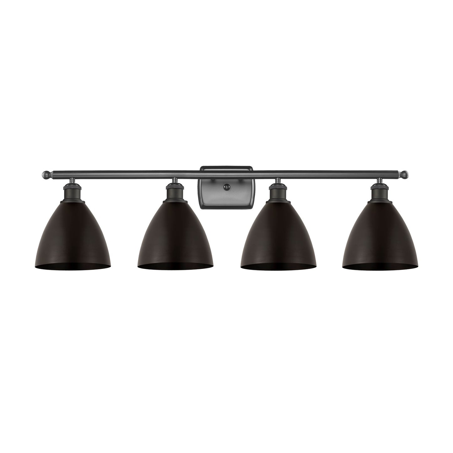 Innovations Bristol 38in 4-Light Bath Vanity Light | Industrial Oil Rubbed Bronze Steel and Oil Rubbed Bronze Metal Shade | Model 516-4W-OB-MBD-75-OB-LED